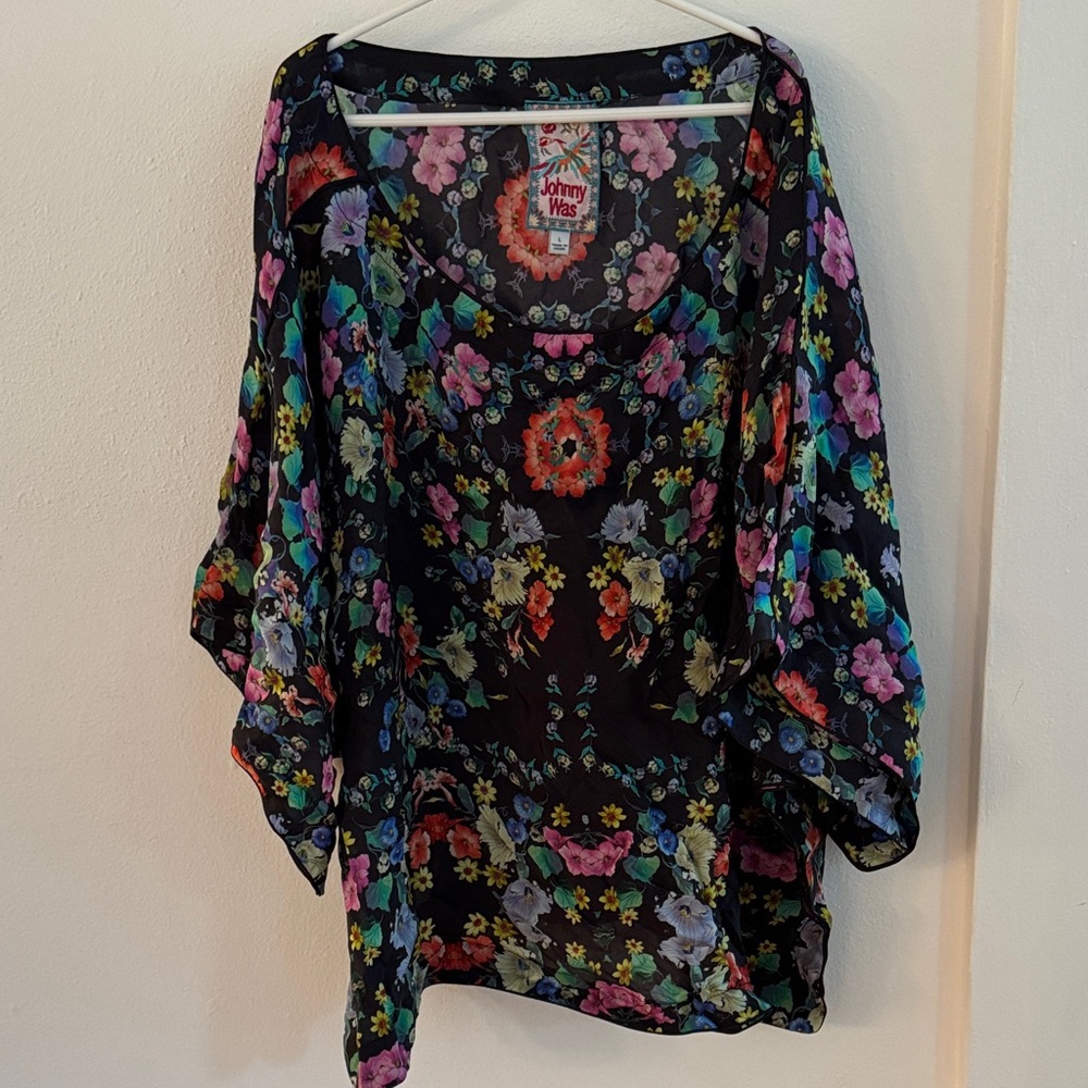 Johnny Was Multicolor Floral Blouse